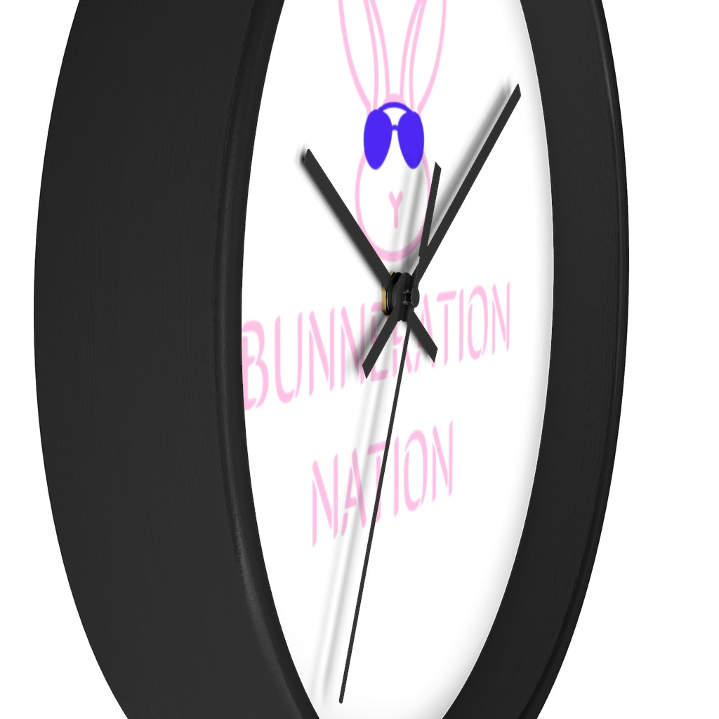 Bunneration Nation Wall Clock (in Pastel-Pink)