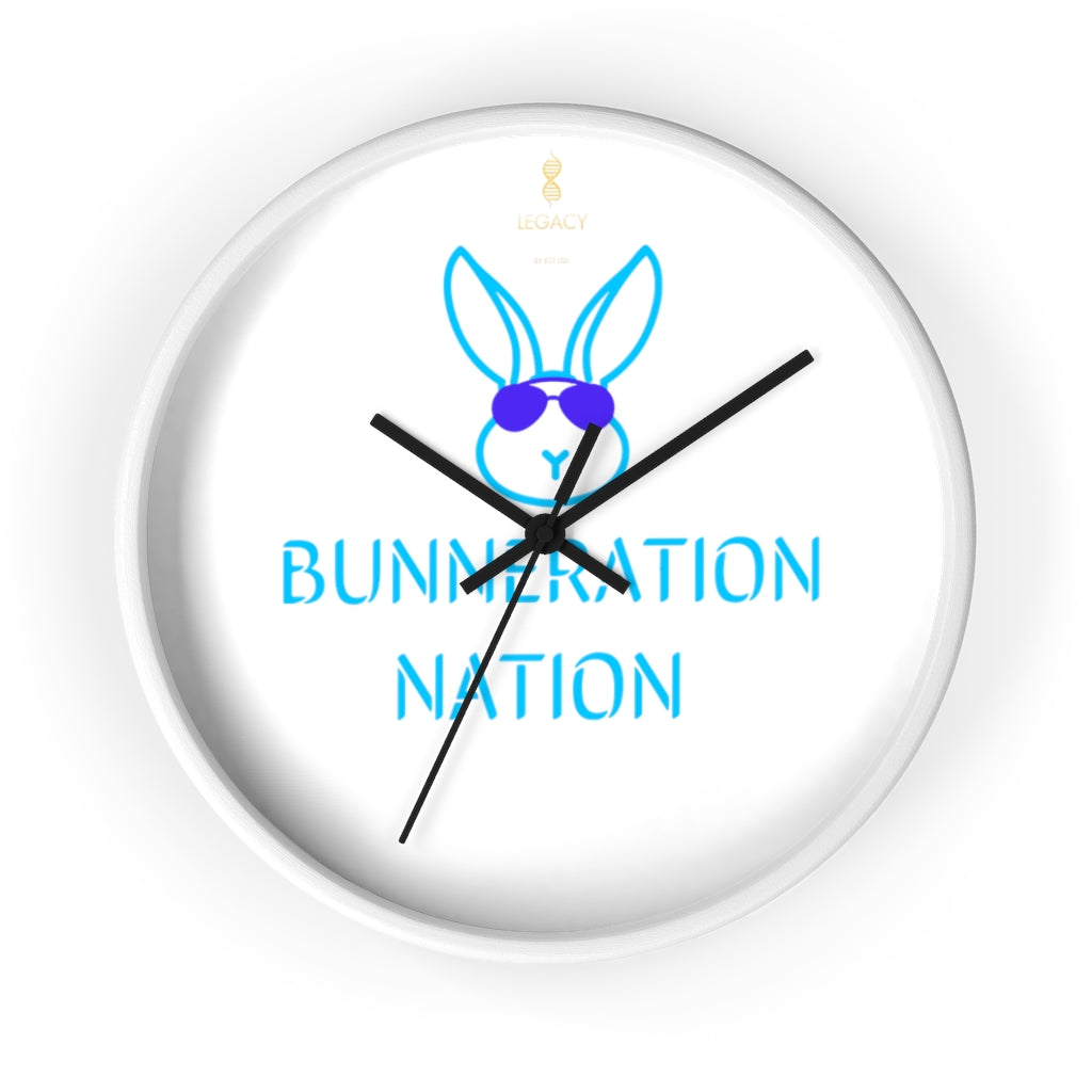 Bunneration Nation Wall Clock (in Sky-Blue)