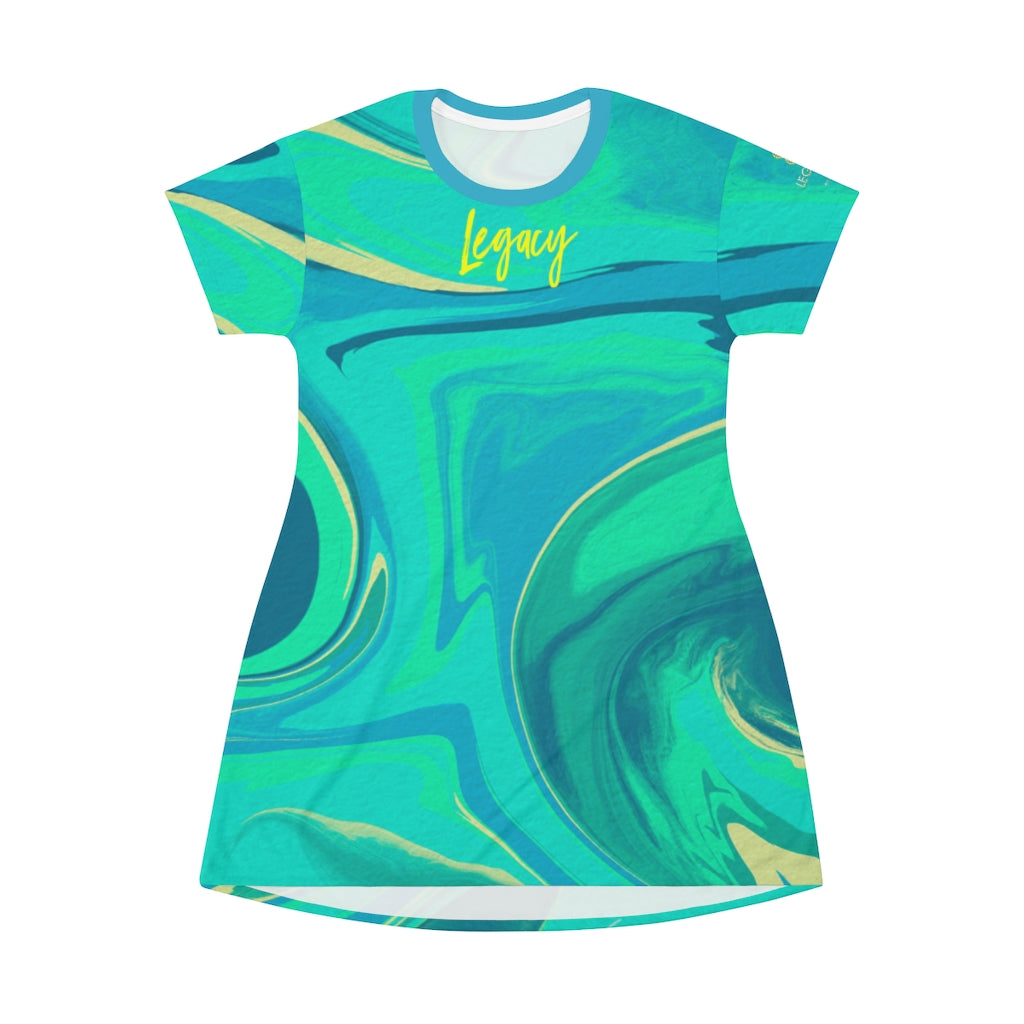 Legacy by KTT Women's "T-Skirt" (in Green Swirl Print)