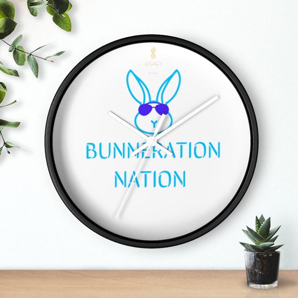 Bunneration Nation Wall Clock (in Sky-Blue)