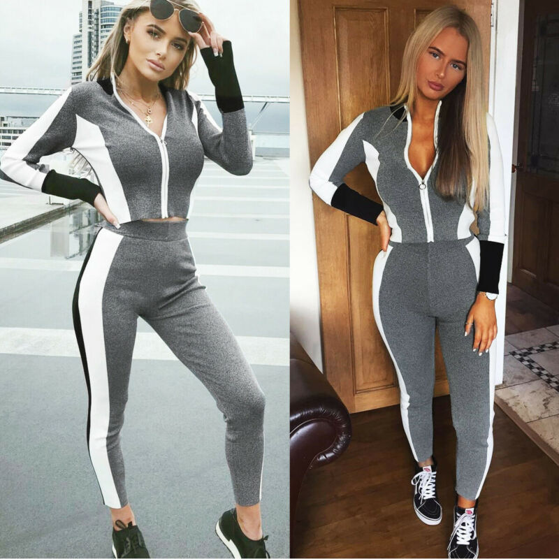 Two-Piece Loungewear Tracksuit in Either Dark Grey or Blue - FREE SHIPPING -