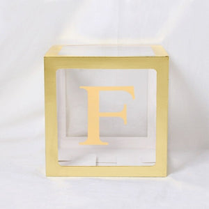 Gold Transparent Letter Boxes, Valentines Day Baby Showers Etc