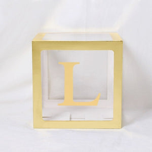 Gold Transparent Letter Boxes, Valentines Day Baby Showers Etc