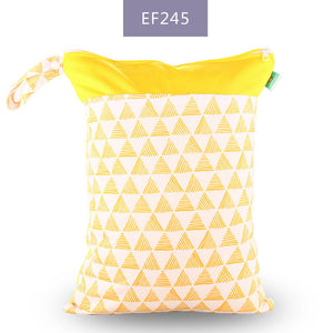 Elinfant 1PC Reusable Waterproof Fashion Prints Wet Dry Diaper Bag Double Pocket Cloth Handle Wetbags 30*40CM Wholesale