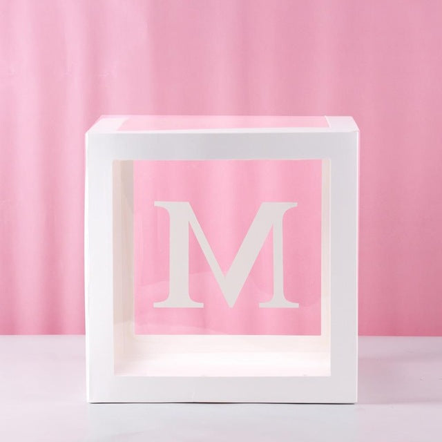 Alphabet Name Box's for Baby Showers, Weddings, Birthdays Etc with Macaron & Latex Balloon Fillers Available - FREE SHIPPING