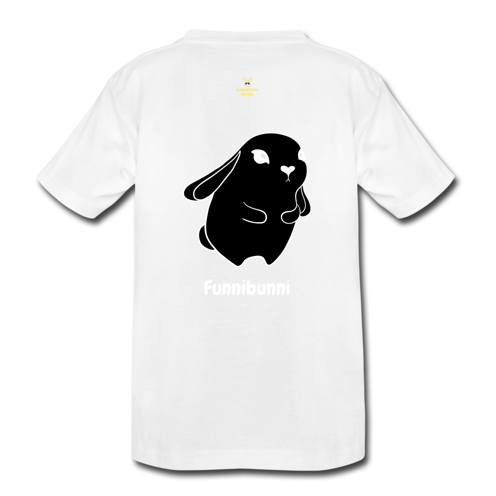 LEGACY by KTT 'Bunneration Nation' Premium Organic T-Shirt for Toddlers (of the new 'Bunni' Collection) - white